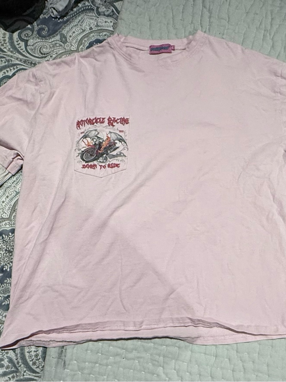 Edikted Pink Graphic Pocket Tee - Brand:
